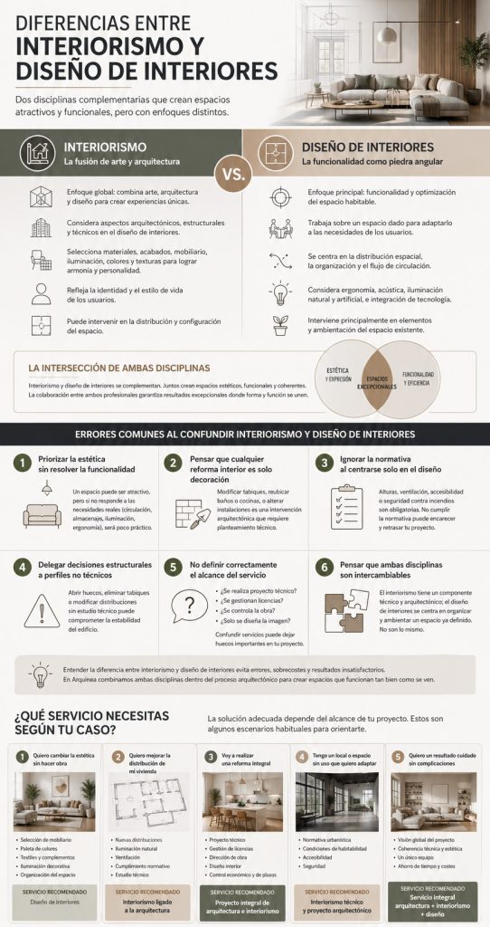 Diferencias entre Interiorismo y Diseño de Interiores