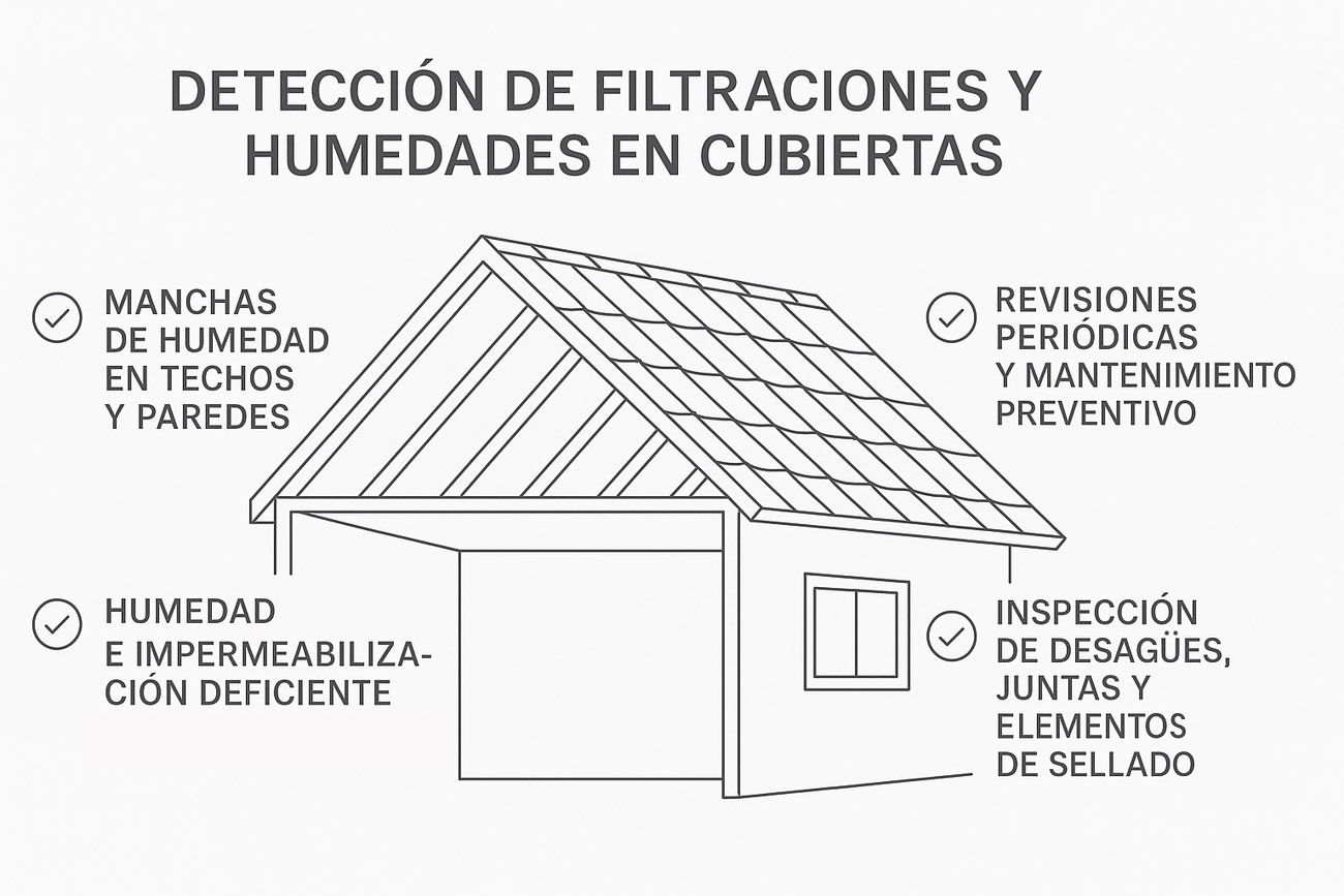 Cómo detectar filtraciones y humedades en cubiertas en Bizkaia