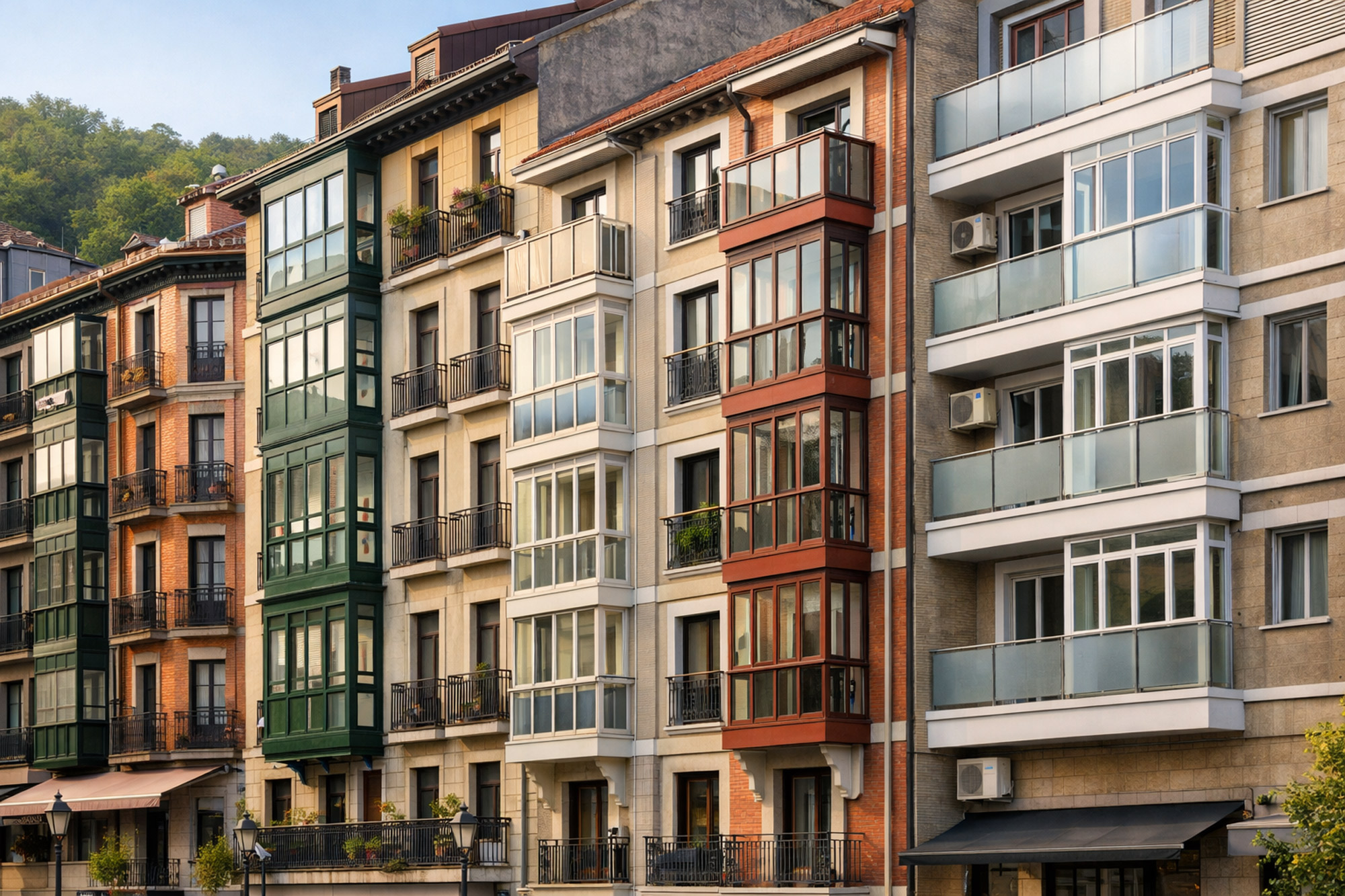 Unidad compositiva de fachada en edificios residenciales