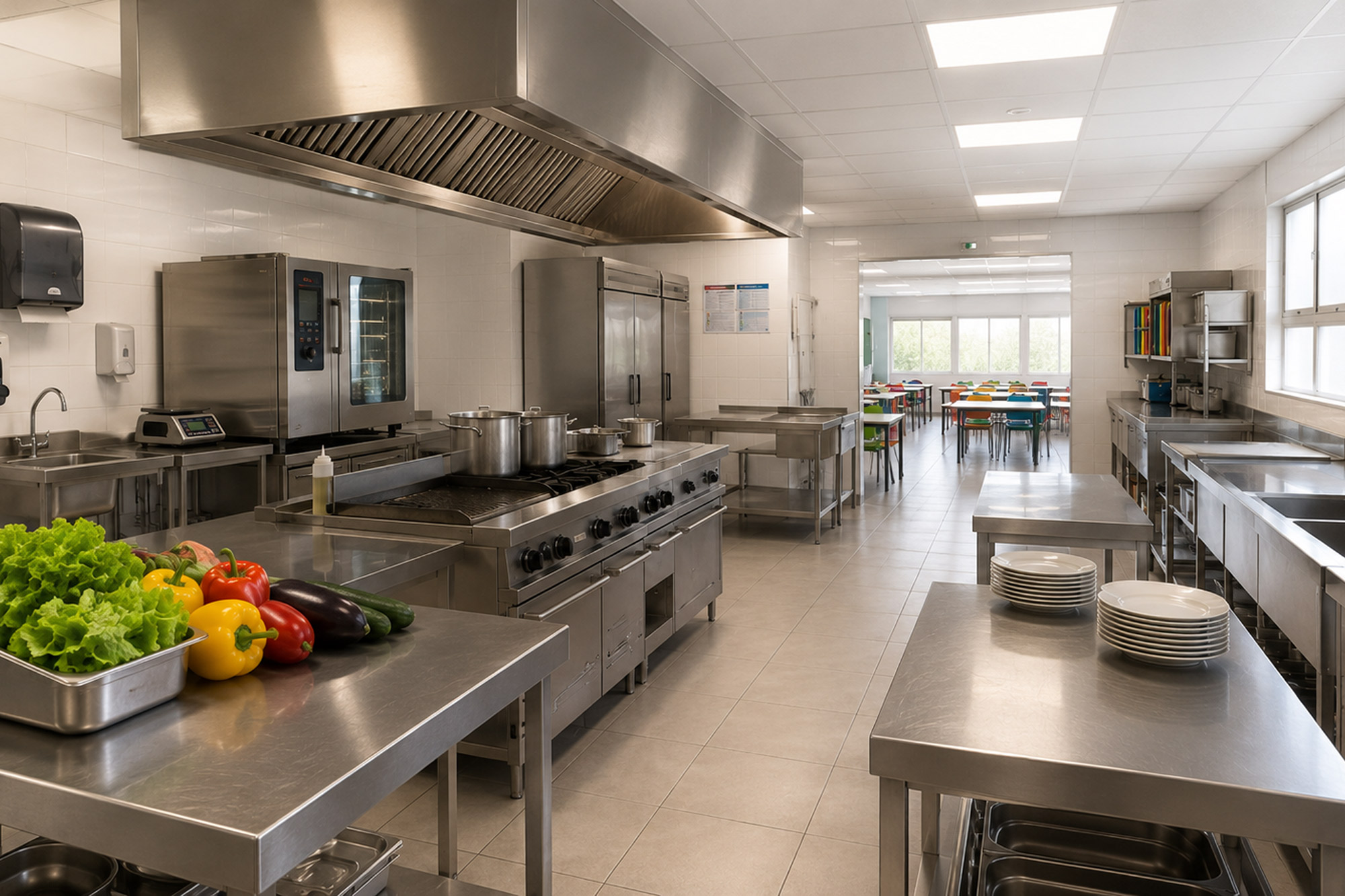 Diseño de cocinas en colegios: claves para crear espacios seguros, eficientes y adaptados a la normativa